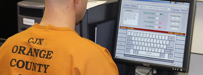 Inmate using a computer