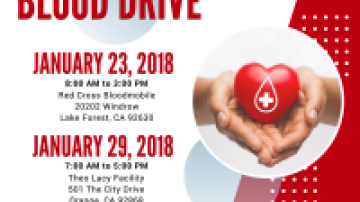Blood drive January 23, 2018 and January 29, 2018