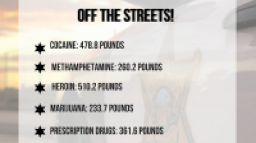 2,420 pounds of drugs off the streets! Street value $13.2 million