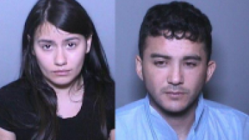 Mugshots of Almendra Yeliann Marchant Torres, 22 and Andres Ismitt Hidalgo Duarte, 29