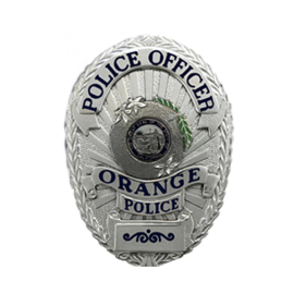 Orange PD badge