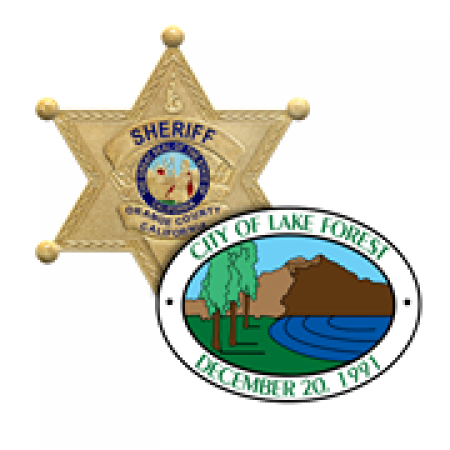 Sheriff's badge and City of Lake Forest December 20, 1991 sticker