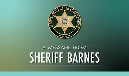 A message from Sheriff Barnes